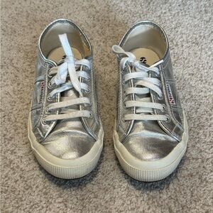 Superga Metallic Silver Shoes